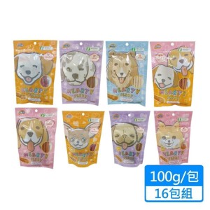 【哈緹】犬用雞肉條系列 100g/包；16包組